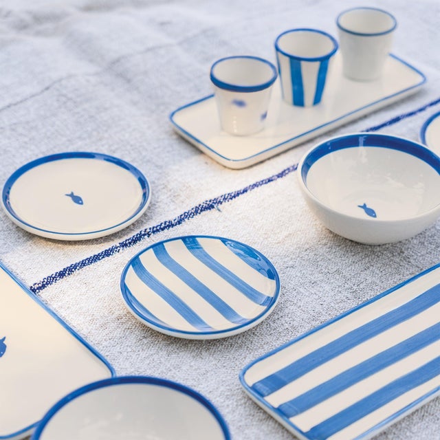 Contemporary Lido Dessert Plate - Set of 4 - Fish For Sale - Image 3 of 4