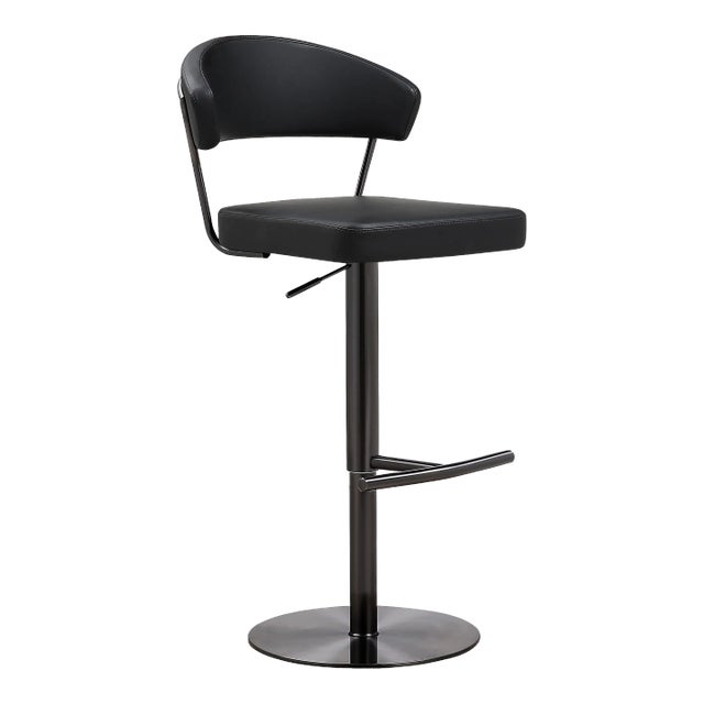 Cosmo Black on Black Steel Bar Stool For Sale