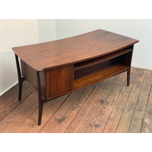 Mid-Century Modern Svend Age Madsen Rosewood Desk and Bookcase for H.P.Hansen For Sale - Image 3 of 18