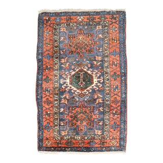Antique Zabihi Collection Persian Heriz Karadja Small Rug - 3' x 4'7" For Sale