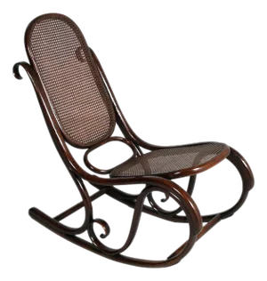 Art Nouveau Beech and Woven Rocking Chair by Jacob & Josef Kohn, 1910s