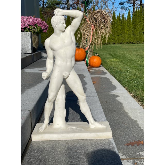 Antique Grand Tour Male Marble Sculpture For Sale - Image 13 of 13