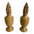 1970s Pair of Handcrafted Turned Wood Urns With Hand-Carved Flame Finials, Sculptural Organic Modern Decorative Objects For Sale