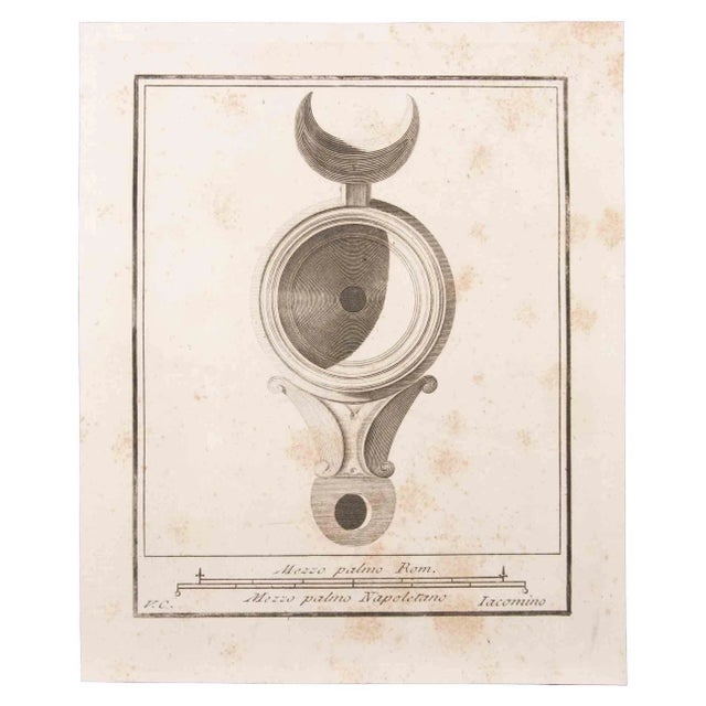 Marcantonio Iacomino, Oil Lamp, Etching, 18th Century For Sale