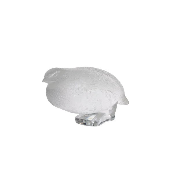 Glass Vintage Lalique Paris Quail Art Glass Sculpture For Sale - Image 7 of 9