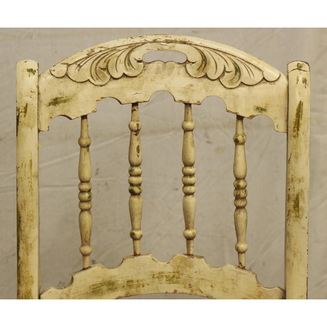 Mid 20th Century Pair of Old Wooden French Country Chairs For Sale - Image 9 of 12
