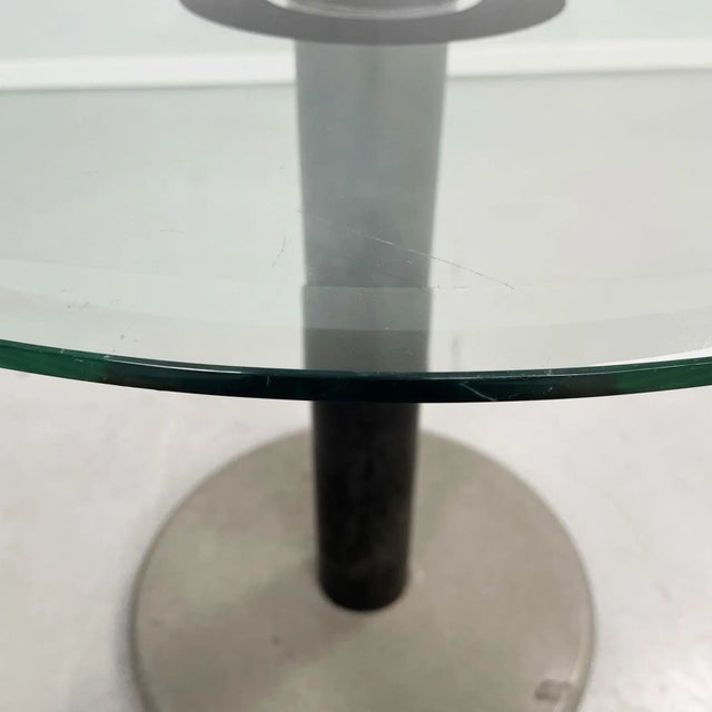 Italian Modern Coffee Table in Green Glass, Black Metal and Grey Stone, 1980s For Sale - Image 4 of 12