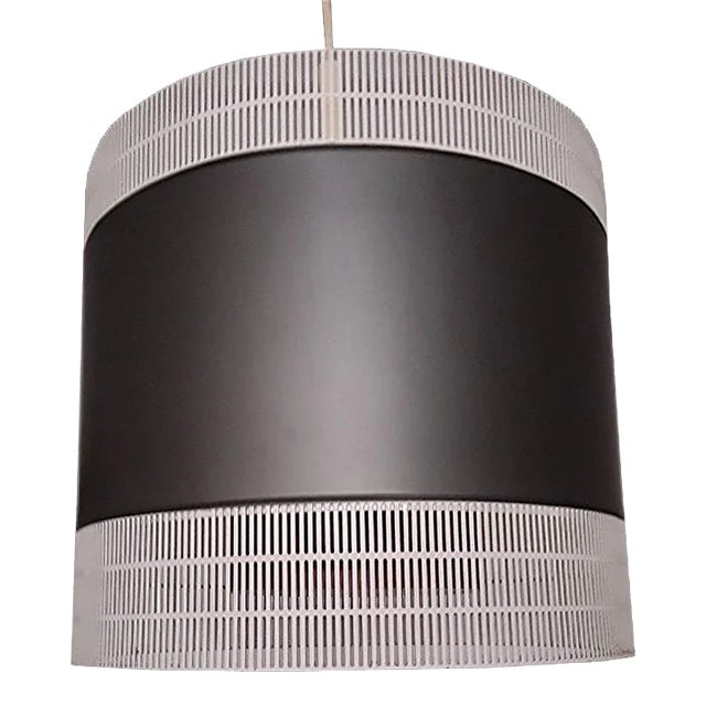 Vintage Red & White Metal Ceiling Lamp, 1960s For Sale