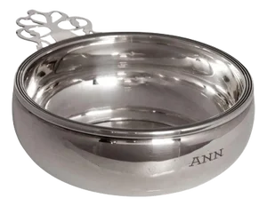 Antique Sterling Silver Wine Baby Porringer Engraved "Ann" Ellmore Co. 1930