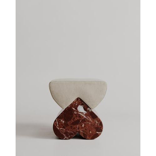 Pink Marble Heart-Shaped Cushion Amarino Seat by Esther Knopfler For Sale - Image 10 of 17