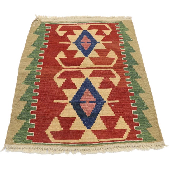 Tribal Vintage Persian Shiraz Kilim Rug - 02'02 X 03'00 For Sale - Image 3 of 9