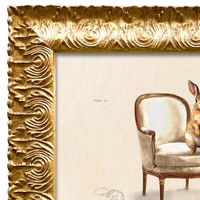 Various Artists Contemporary Reproduction Art Print of Vintage "Parlor Rabbit" (2), Framed For Sale - Image 4 of 5