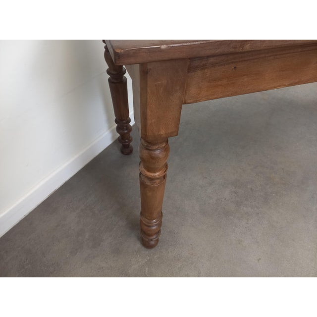 Large Walnut Bistro Table, 1930s For Sale - Image 15 of 18