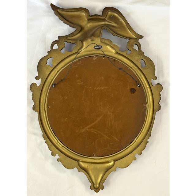 Syroco Wood Vintage Syrocco Federal Style Convex Bullseye Wall Mirror For Sale - Image 4 of 16