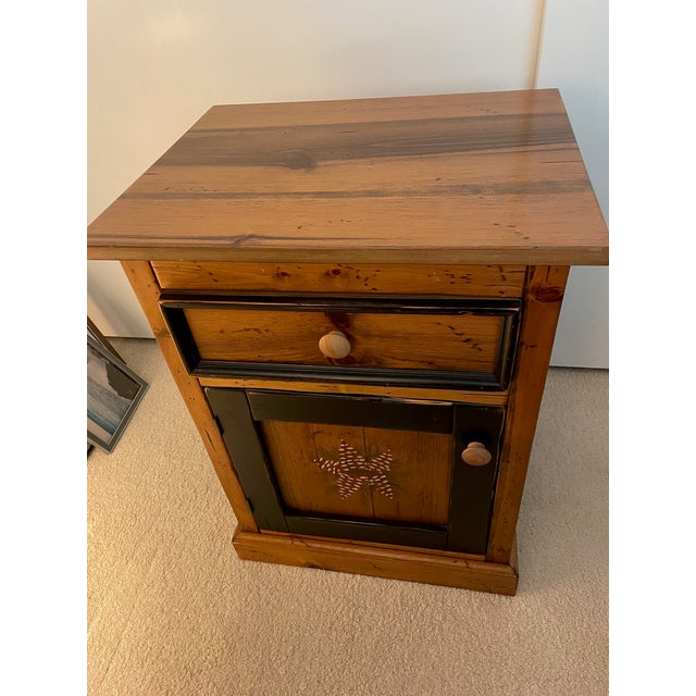 Woodland furniture company nightstand. Purchased in Colorado for a ski lodge. Has a mountain home vibe in a classic style...