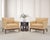 A handsome pair of bespoke upholstered lounge armchairs model "No. 600.1" designed by A. Rudin, Los Angeles, CA. The...