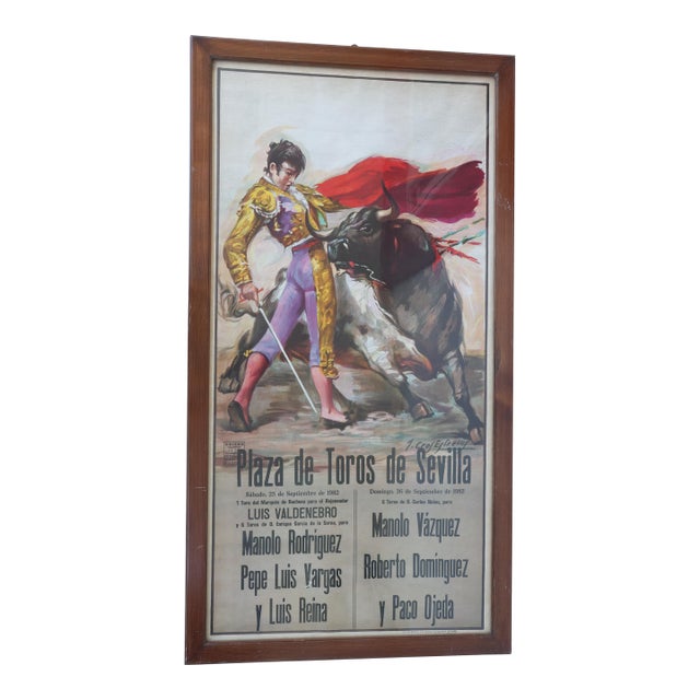 Original Poster of Corrida From 1982 Plaza De Toros De Sevilla For Sale