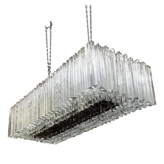 Mid-Century Modern Italian Murano Glass Chandelier attributed to Paolo Venini, 1950s For Sale