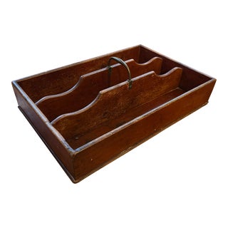 Antique 19th Century George III Mahogany Knife Box or Cutlery Tray With Brass Handle For Sale