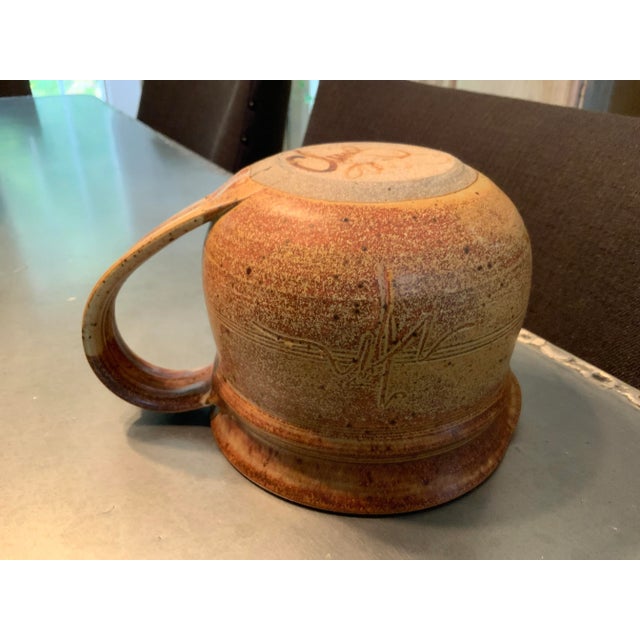 Terra Cotta Vintage Chris Davis Medium Functional Pottery Pitcher For Sale - Image 8 of 10