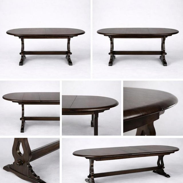 Vintage Elm Oval Extending Dining Table from Ercol For Sale - Image 4 of 13