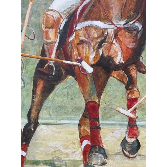 Sabine Nielsen, Monumental Polo Scene, 2001, Oil on Canvas, Framed For Sale - Image 4 of 6