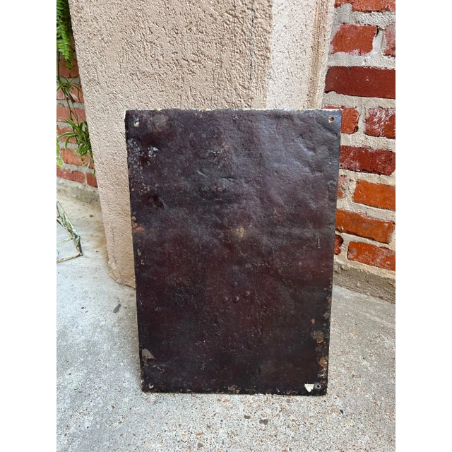 Antique English Fireback Cast Iron Hearth Panel Kitchen Backsplash Floral Music C1880 For Sale - Image 12 of 13