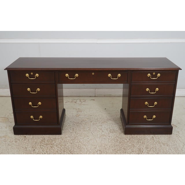 Age: Approx: 30 Years Old Details: Fold Down Keyboard Dovetailed Drawer Construction Traditional Style Solid Brass...