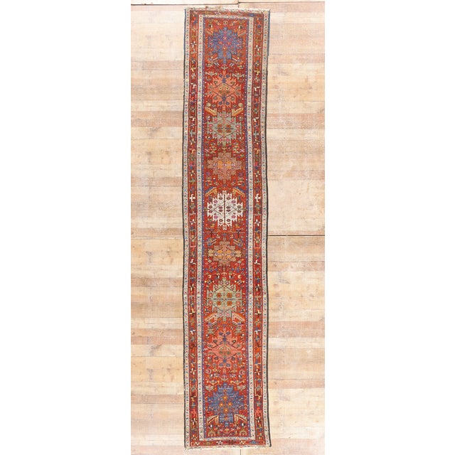 Late 19th Century Persian Heriz Rug, 02'11 X 15'02 For Sale - Image 11 of 11