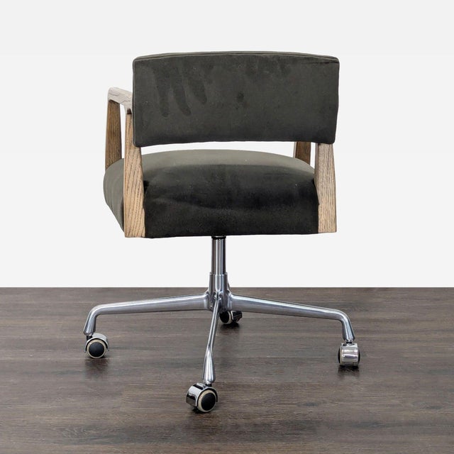 2020s Four Hands Tyler Modern Office Chair With Wood Arms and Metal Base For Sale - Image 5 of 8