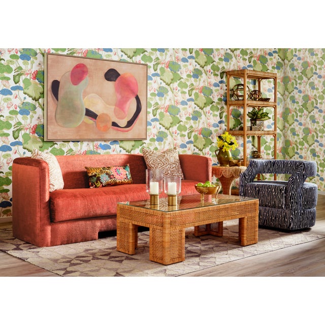 Wood Matthew Izzo Home - Montauk Wide Leg Rectangular Coffee Table With Glass Top For Sale - Image 7 of 8