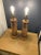 1950's Leather Column Lamps With Gold Banding - a Pair For Sale - Image 4 of 9