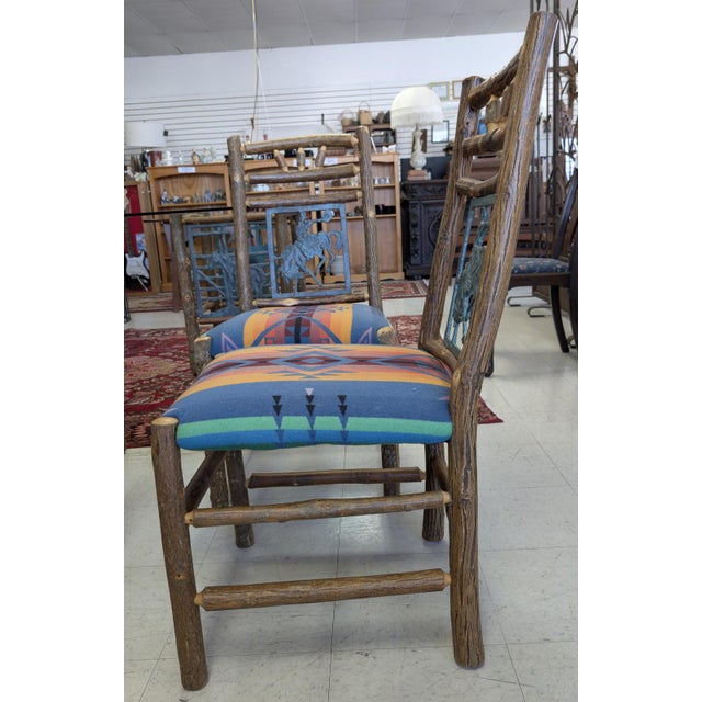 Vintage Mortensen Designs, Inc “The Rainbow Collection” Hickory & Glass Dining Table W/4 Chairs For Sale - Image 9 of 18