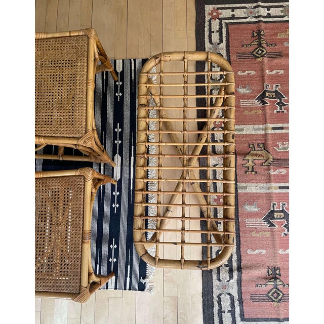 French Rattan Coffee Table For Sale - Image 3 of 5
