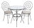 Late 20th Century 3 Pc. Wrought Iron Garden Patio Poolside Cafe Bistro Set For Sale
