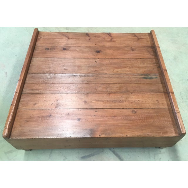 20th Low Platform Coffee Table, Slabs of Vintage Hardwood . Conductors Podium For Sale In Miami - Image 6 of 12