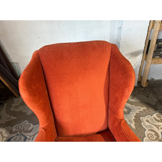 Vintage Georgian Style Wingback Armchair by Sherrill Furniture For Sale In Washington DC - Image 6 of 18