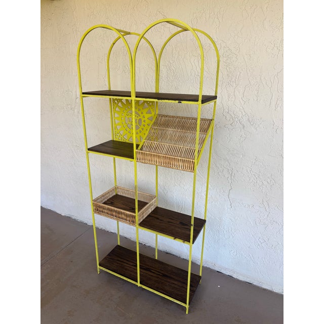 Mid-Century Modern Vintage 1960s Arthur Umanoff Iron Oak Étagère Room Divider Shelving Unit, Attributed For Sale - Image 3 of 9