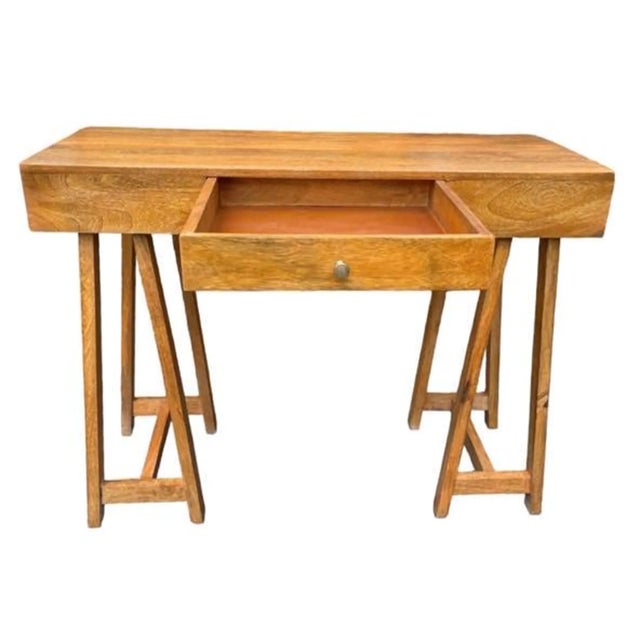 Contemporary Compact Sawhorse Desk For Sale - Image 3 of 7