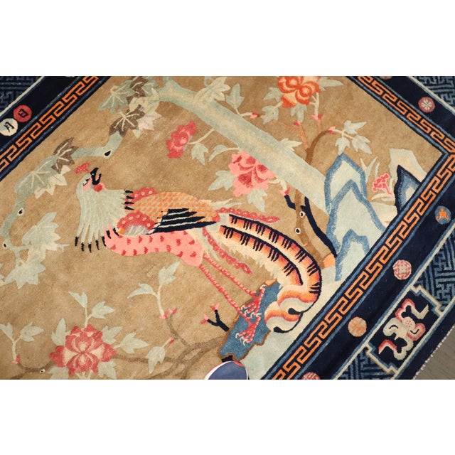 Early 20th Century Zabihi Collection Chinese Batou Pictorial Rug - 5'6" x 7'11" For Sale - Image 4 of 10