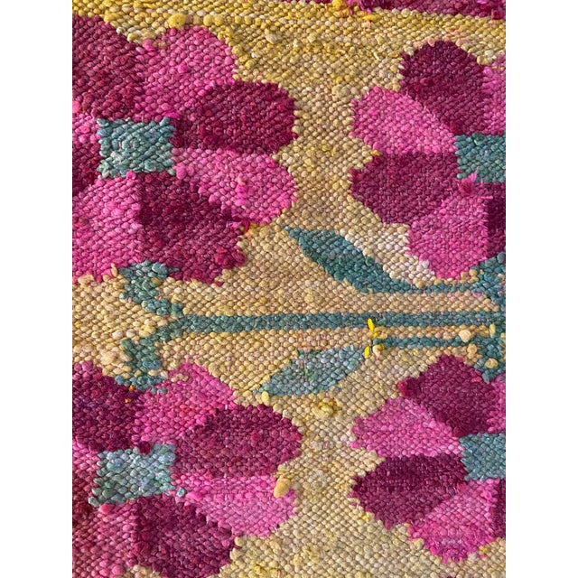 Early-Mid 20th Century Vintage Peruvian Andean Floral Folk Art Textile (74" X 63") For Sale - Image 12 of 18