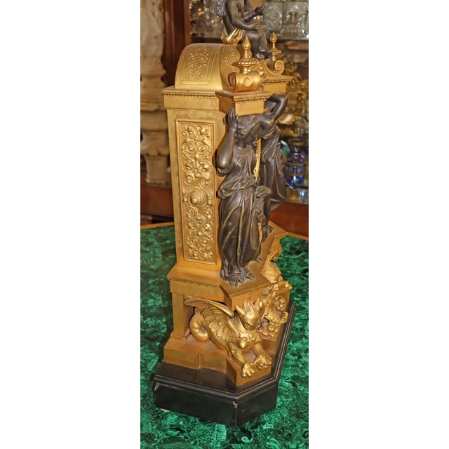 Vincenti & Cie 19th Century French Bronze Mantel Clock Design by v. Paillard For Sale - Image 4 of 18