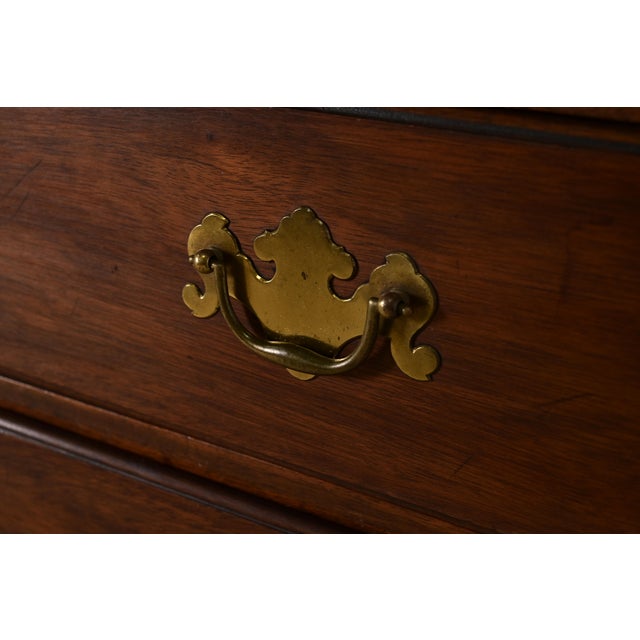 Henkel Harris Georgian Solid Mahogany Eight-Drawer Highboy Dresser, 1960s For Sale In South Bend - Image 6 of 12