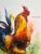 Contemporary Rooster by Conrado López | Acrylic, gold leaf, and oil on canvas of a colorful rooster For Sale - Image 3 of 4
