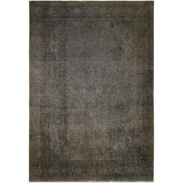 Gray 1990s Vintage Distressed Blue/Purple Wool Rug - 6'5 X 9'6 For Sale - Image 8 of 8