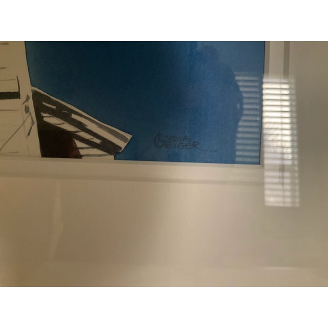 1990s Realist Watercolor Painting of a Building by Lydia Geiger For Sale - Image 4 of 5