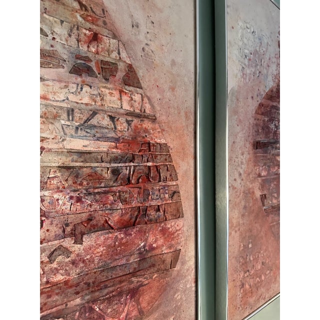 Pair of Abstract Oil Paintings by Lenore Schulman Lang, Signed and Dated 1983. For Sale - Image 9 of 10