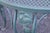 Green Wrought Iron Outdoor Round Mesh Top Patio Table With Floral Motif For Sale - Image 8 of 17