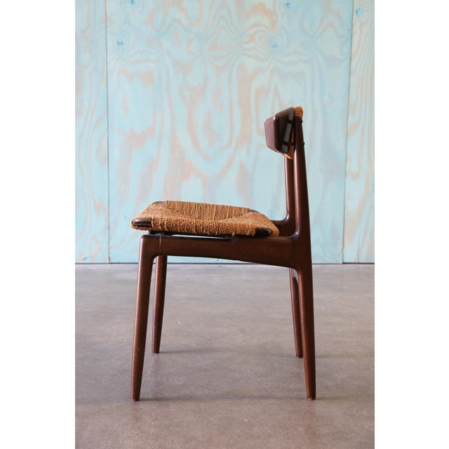 1960s Ib Kofod Larsen for Selig Danish Seagrass and Beech Dining Chairs- Set of 4 For Sale - Image 13 of 14