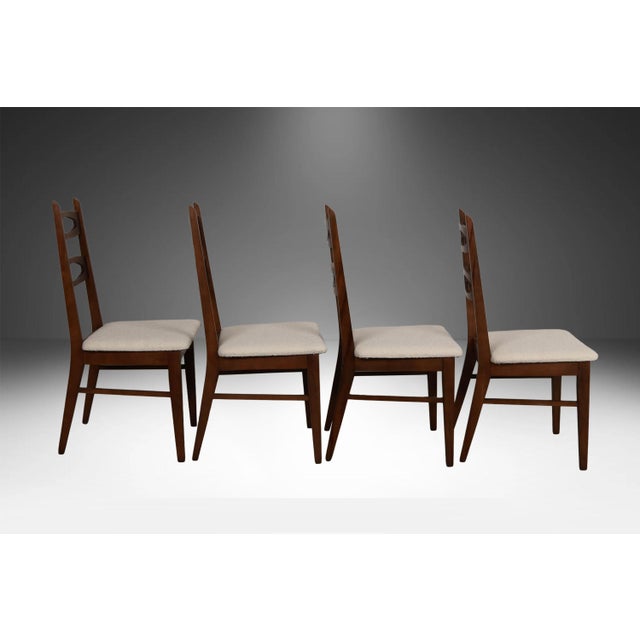 Wood Midcentury Dining Chairs in Style of Kent Coffey Perspecta Cats Eye For Sale - Image 7 of 12